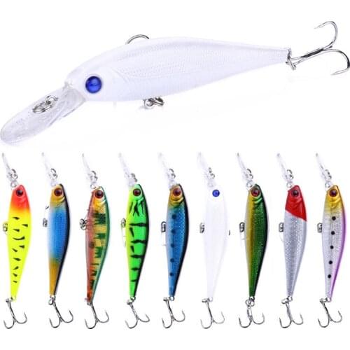 HENGJIA 10cm 9.6g Fishing bait Minnow Lure 3D Eyes Plastic Hard Bait Pesca Artificial Jig Wobblers Crankbait Fishing Lures