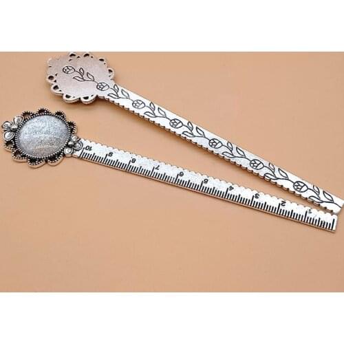 Creative Retro Metal Bookmark Ruler European Exquisite 10cm Ruler Stationery Long Decorations Used As Can Stationery Series R6F8