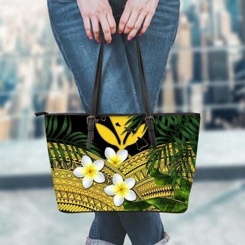 FORUDESIGNS Hot Selling PU Leather Messenger Bag Hawaiian Style Polynesian Flower 3D Print Luxury Outdoor Casual Handbags