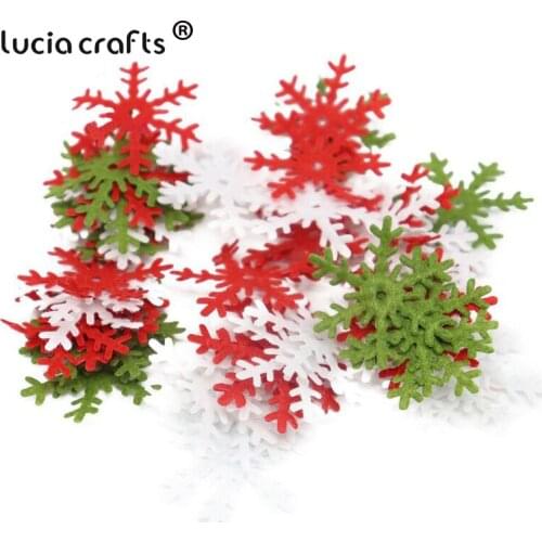 Lucia crafts 48/144pcs 3cm Non-woven Snowflake Christmas Tree Party Xmas Home DIY Decor B1301