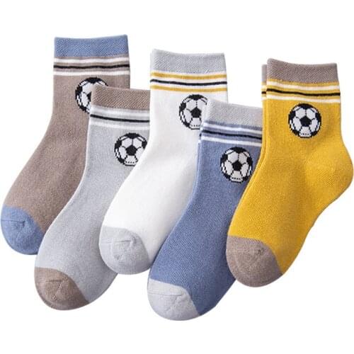 5 pairs/lot Spring Autumn High Quality Boys Socks Cotton 5 Colors Socks For Boys 1-12 Year Children Socks