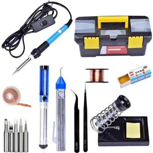 Soldering Iron 220V Adjustable Temperature Solder 60w Soldering Tip Soldering Tool with box Heating Element Soldering Iron