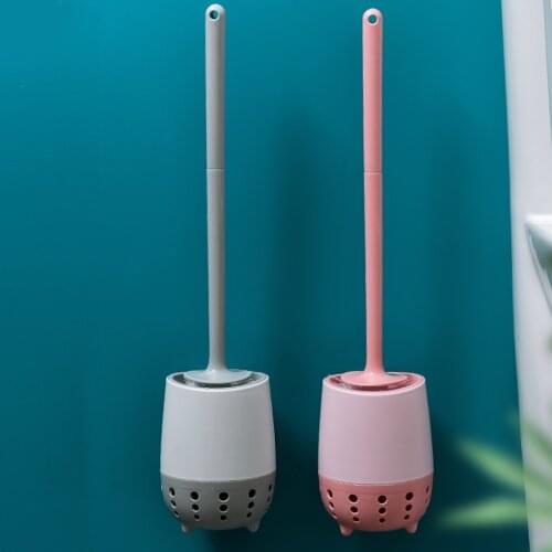 RecabLeght Plastic Toilet Brush Replaceable Cleaning Head Bathroom Accessories Wc Quick Draining Wall-Mount Or Floor-Standing