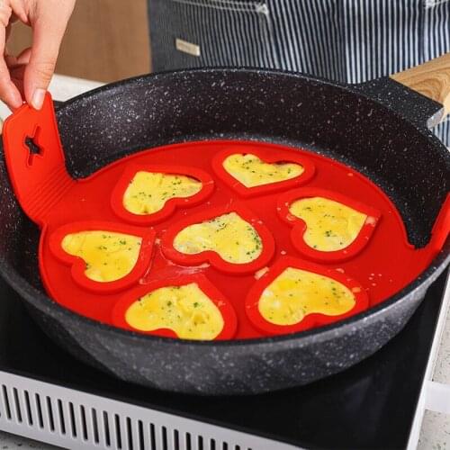Food Grade Silicone 7 Holes Fried Egg Pancake Shaper Omelette Mould Mold Frying Egg Cooking Tools Kitchen Accessories Gadget