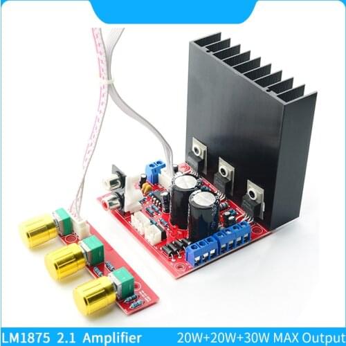 LM1875 Audio Power Amplifier Board 20W 2.1 Channels Subwoofer Amplifiers 3 Channel DIY Audio System