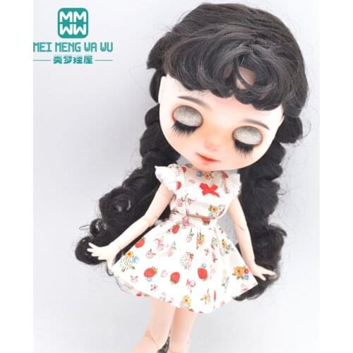 Fits Blyth clothes Azone OB23 OB24 1/6 doll accessories Strawberry dress pink, apricot, blue, red