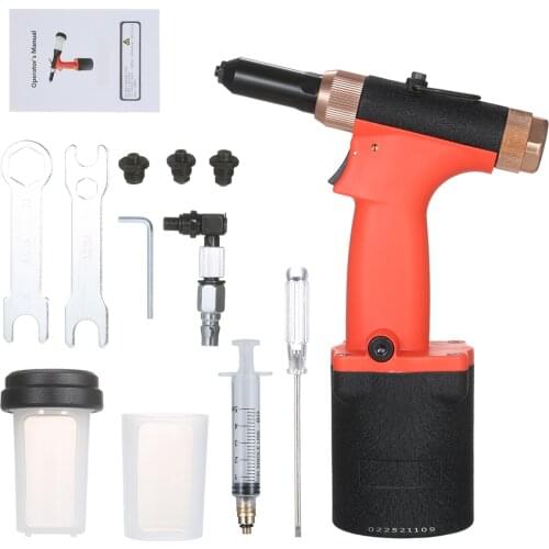 KKmoon Industrial Pneumatic Rivet Gun Heavy Duty Air Riveter Air Rivet Gun Self-plugging Riveting Tool with 4 Nosepieces