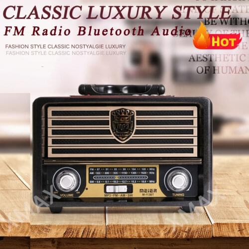 Potable Retro Radio Wireless Bluetooth HIFI Speaker Stereo Headset FM AM SW USB AUX TF Card MP3 Multimedia Classical Receiver