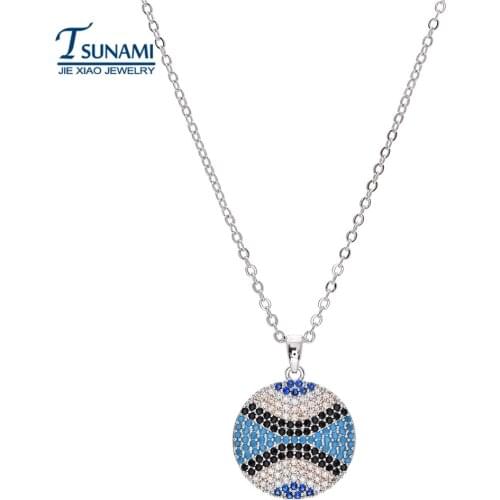 The luxurious, round colored zircon pendant Beautiful and clear pendant women beautiful jewelry D-004