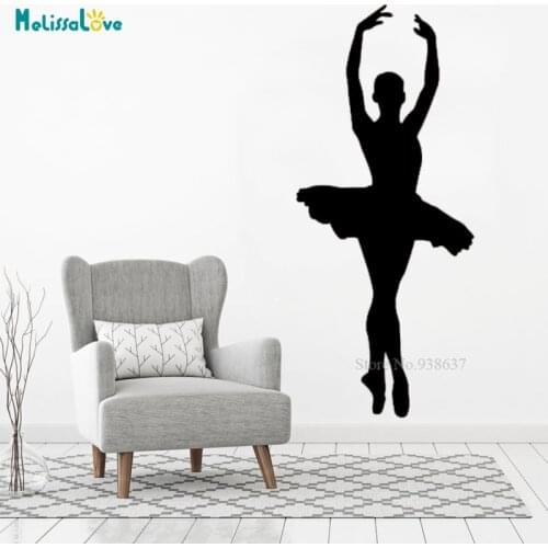 Ballet Dancer Silhouette Removable Vinyl Wall Art Decor Girls Room Wall Sticker Dancing Dancers Ballerina Dancer Studio BB320