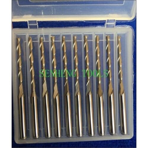10pieces 2.5*22mm CUTTER aluminum double flute spiral milling cutters tools cnc router bits PVC ACRYLIC WOOD