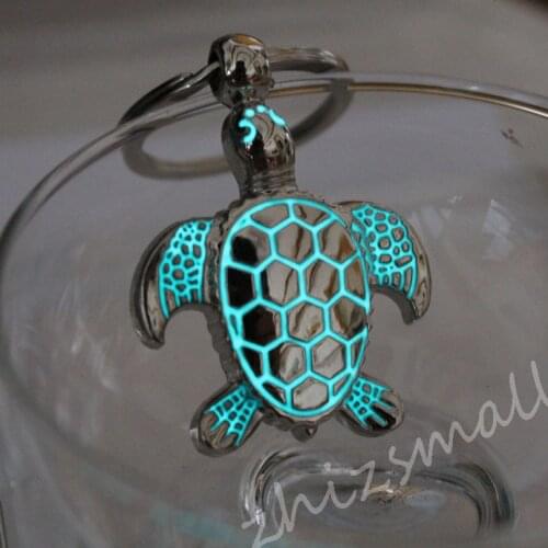 Glowing Turtle keychain tortoise keychain Lady couple bag keyring GLOW in the DARK fashion keychain David Beckham