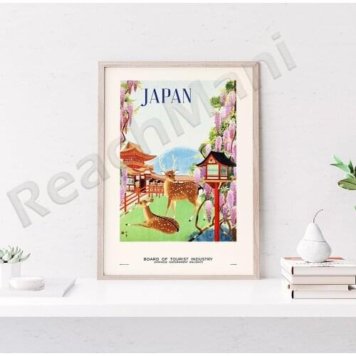 Japanese Vintage Travel Poster 1930s / Digital Download Travel Poster / Japanese Wall Art / Tokyo, Deer