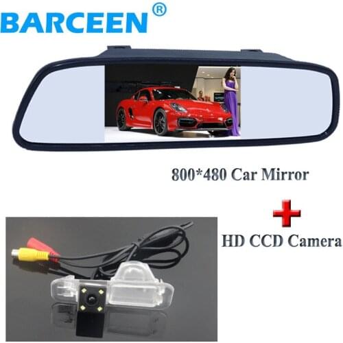 800*480 High resolution 4.3" car rear reserve mirror monitor with ccd image sensor car parking camera 4 led for KIA K2 Rio Sedan