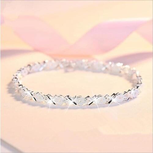 Fashion Silver Color Cross Charm Bracelets &Bangle For Women Wedding Accessories Fahsion Jewelry sl070