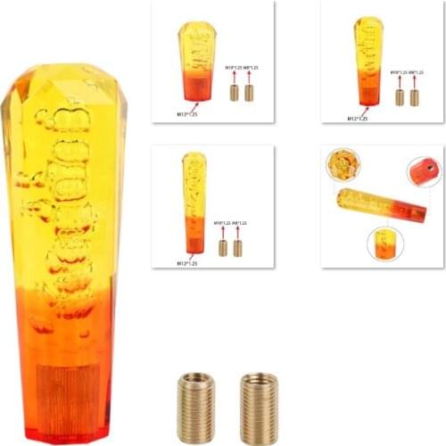 10 15 20cm Car Yellow Red Crystal Resin Gear Shift Knob Bubble AT MT Auto Manual Stick Gear Shifter Stick Gear Shift Knob