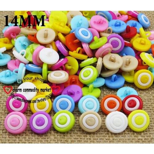 100PCS 14MM round shape mixed Dyed Plastic cartoons buttons coat boots sewing clothes accessories P-079