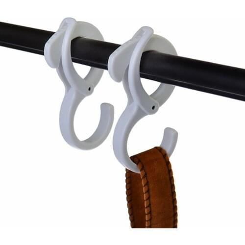 2pcs Practical S shape hooks for hanging coat hanger clip rail crossbar desk hook home organizer