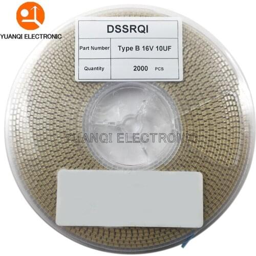 2000pcs Type B 1UF 4.7UF 10UF 47UF 100UF 220UF Tantalum Capacitor 4V 6.3V 16V 20V 25V 35V 50V 3528 1210 227 476 107 475 106 105