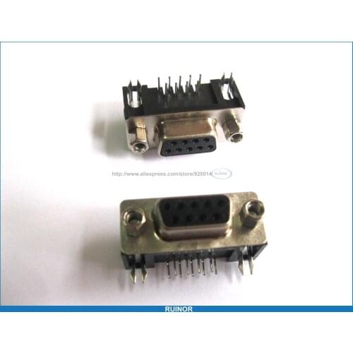 30 Pcs D Sub 9 Pin Female Connector with Right Angle