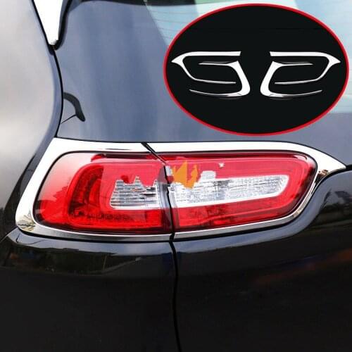 4*Chrome ABS Car Tail Rear light Lamp Cover Trim Frame Fit Jeep Cherokee 2014-2018