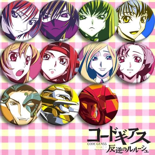 Code Geass anime badges 58 mm Lelouch vi Lamperouge Britannia Brooch Backpack Deco