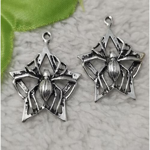 Free Ship 112 pcs Antique silver spider charms pendant 34x29mm #5095