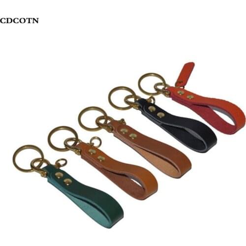 CDCOTN Car Key Holder Key Rings Key Chain PU Leather Buckle Keychain Car Keyring Auto Accessories For Audi BMW Benz Mazda Toyota