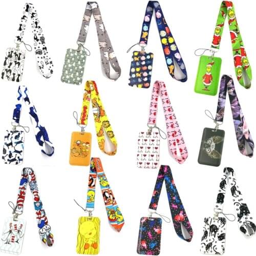 Cartoon Cats Key lanyard Car KeyChain ID Card Pass Gym Mobile Phone Badge Kids Key Ring Holder Jewelry Decorations