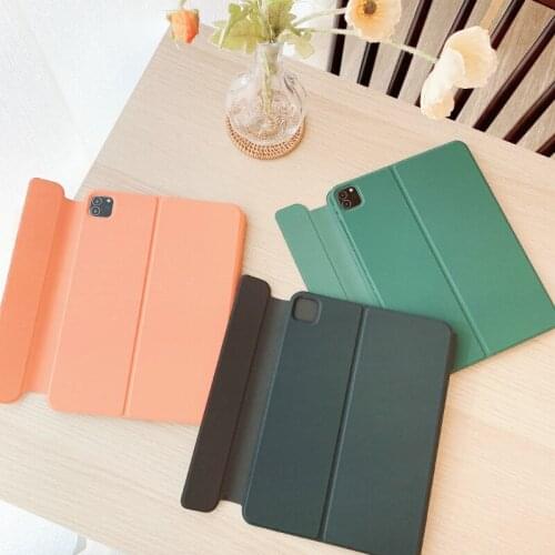 For iPad Pro 11 12.9 2020 2018 Case Air 4 10.9 inch Cover Ultra thin Magnetic buckles Three Folding Stand Tablet shell Funda