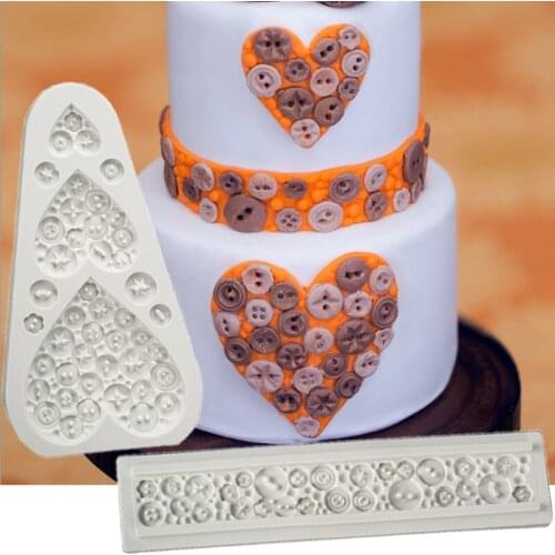 Love Button Mould Silicone Mold Fondant Cake Decorating Tool Gumpaste Sugarcraft Chocolate Forms Bakeware