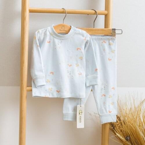 Cotton Long Sleeve Infant Baby Bodysuit Set Toddler Newborn Girl Baby Boys Girls Clothes 2PCS Baby Pajamas Outfits Clothes Set