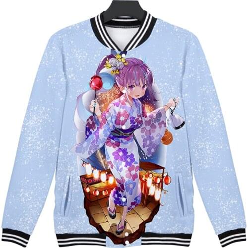 HOLOLIVE VTuber minato aqua 3D printing autumn and winter Holiday passionate style Men/Women casual Kawaii Baseball Uniform