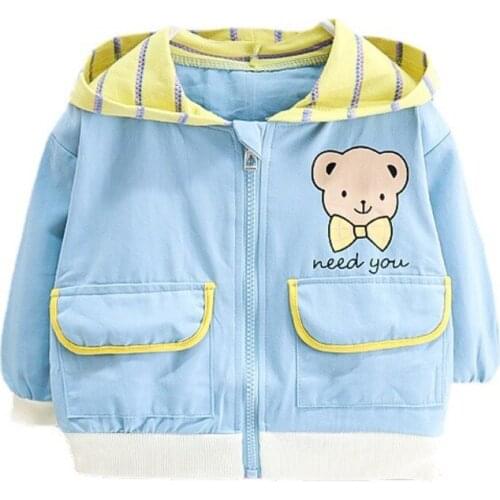 Spring Kids Girls Toddler Zipper Hoodies Autumn Fashion Clothes Children Boys Cartoon Hooded Jacket Baby Infant Casual Clothing