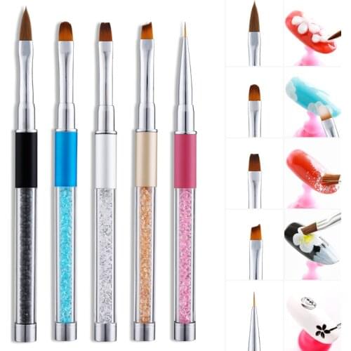 1Pcs Manicure UV Gel Brush Pen Transparent Acrylic Nail Art Painting Drawing Brush Rhinestone Tools Manicure Accessories Tool