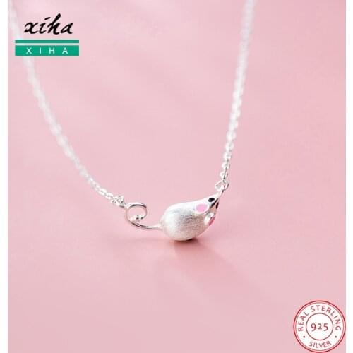 Chinese Zodiac Mouse Rat Animal Choker Necklace for Women Girlfriend Teens 925 Sterling Silver Pendant Necklace Cute Jewellery