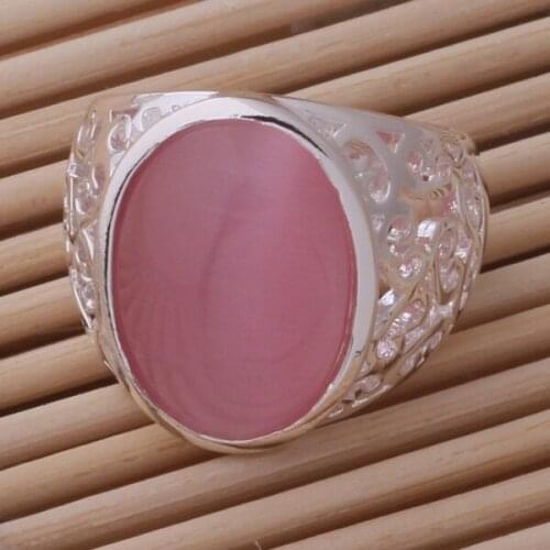 925 Sterling Silver Ring Fashion Jewerly Ring Women&Men silver plated/pink stone /egsamxza fwoaonva AR421