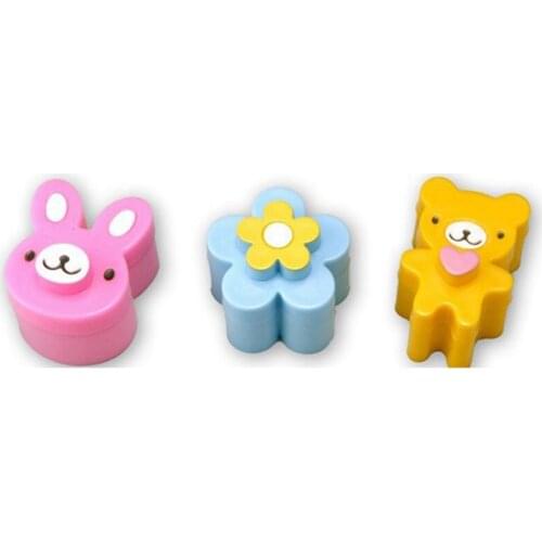 HOT 3Pcs Cartoon Bunny Bear Flower Sandwich Mold Bread Biscuit Shape Embosser Baking Tool