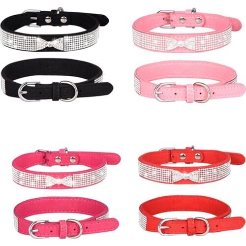 Pet Dog Collars Cute Bling Rhinestone Puppy Collars Chihuahua French Bulldog Necklace Personalized Dogs Supplies