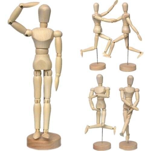 Drawing Model 4.5/5.5/8/12inch Wooden Human Male Manikin Jointed Mannequin Puppet Painting Model