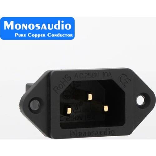 Monosaudio IB70(G) Pure Copper gold plated AC IEC Inlet Socket audiophile Power IEC320 Mains connector C14 Power Socket