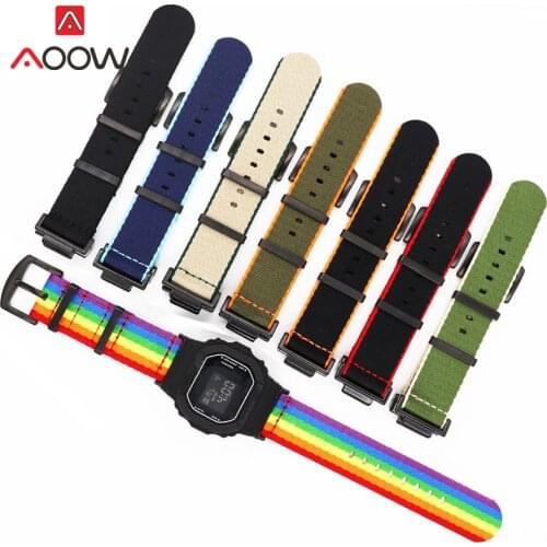 NATO Nylon Strap Watchband for Casio G-Shock GA-110 120 GD-100 DW-5600 DW-6900 G-5600 Zulu Band with Metal Adapters Connectors