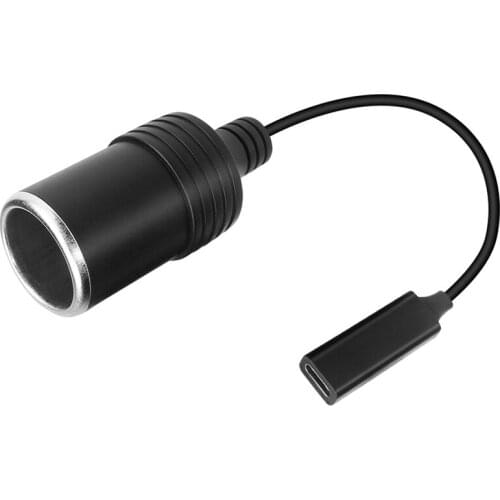 USB C Female To Cigarettes Lighter Socket Female PD 45W 15V/3A Type C Converter Adapter Cable