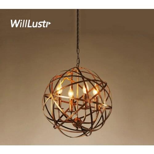 Industrial Iron Pendant Light Loft Globe Suspension Lamp Hotel Restaurant Dinning Room Bar Store Bronze Black Retro Lighting