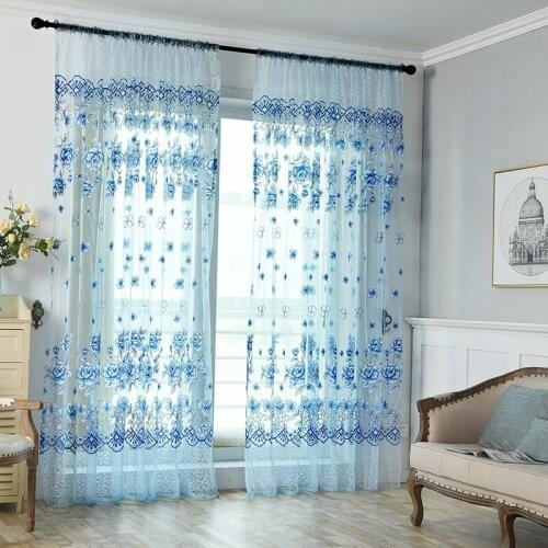 Flower Simple Curtain Small Fresh Elegant Exquisite Curtains High Quality Fashion Curtains Home Decoration Easy To Clean
