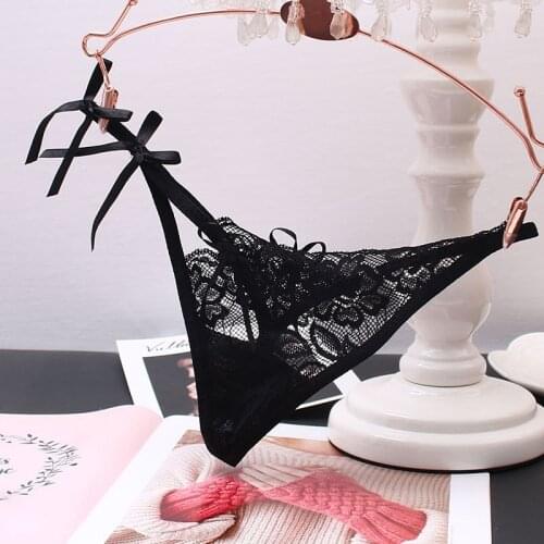 Sexy women Thong embroidered Briefs ladies Transparent Lace underwear Panties Womens Low Waist Pants G-String Femle T-back