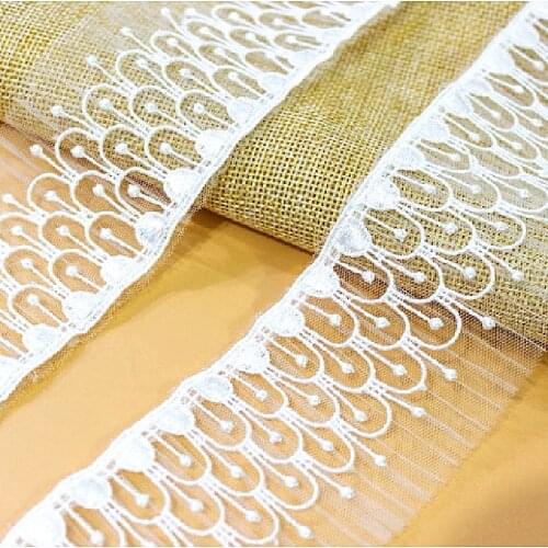 Mesh Embroidered Lace Fringe 3 Layers White Ruffled Lace For Skirts Hem Diy Sewing Garment Accessories 5-8cm