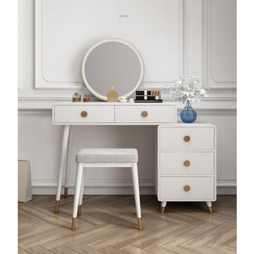 Light luxury dressing table storage cabinet one bedroom dressing table with lamp modern minimalist Nordic style dressing table