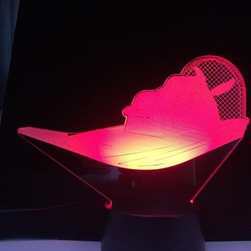 Car Series Water Boat 3D LED Lamp Black Base Visual Illusion Home Bedroom Decoration Night Light forFestival Birthday Gifts