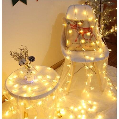 LED String Lights Halloween Christmas Party Tree Snowflake Lantern Lights Home Decoration Luxury Wedding Backdrop Decoration